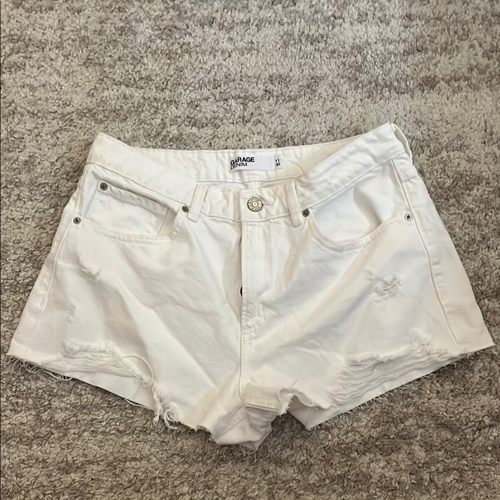White garage jean Shorts